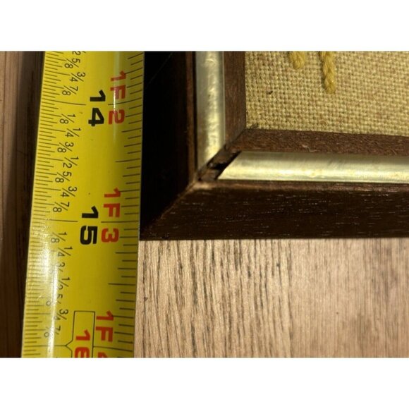 1950s Vintage Framed Garden Gazebo Picture Yarn Art Needle Point 19x15" - Picture 11 of 16